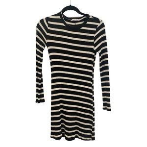 Black & White Striped Long Sleeve Reformation Dress